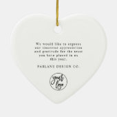 Elegant modern Gold Script Business Blue Keramisch Ornament (Achterkant)