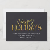 Elegant modern Gold Script Business Corporate Feestdagenkaart (Voorkant)