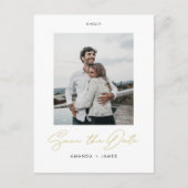 Elegant modern Gold Script Save the Date Aankondigingskaart (Voorkant)