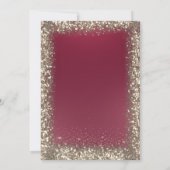 Elegant Modern Gold Sequins Lijst Red Sweet 16 Kaart (Achterkant)