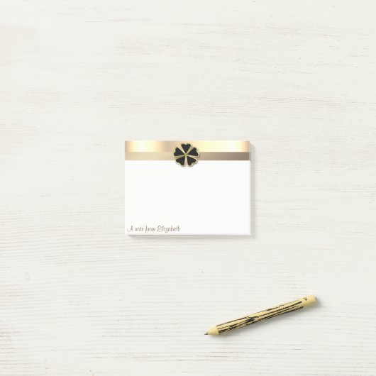 Elegant Modern Gold Shamrock - Gepersonaliseerd Post-it® Notes (Op bureau)