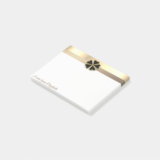 Elegant Modern Gold Shamrock - Gepersonaliseerd Post-it® Notes (Schuin)