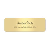 Elegant Modern Gold Simple Sjabloon Calligrafie Etiket (Voorkant)
