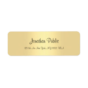 Elegant Modern Gold Simple Sjabloon Calligrafie Etiket