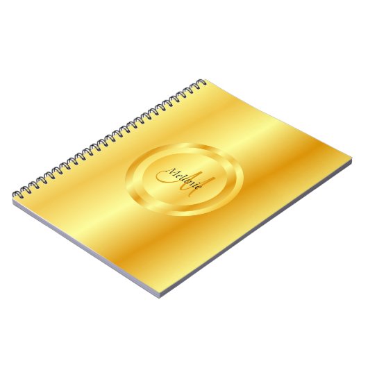 Elegant Modern Gold Sjabloon Monogram Notitieboek (Linkerzijde)