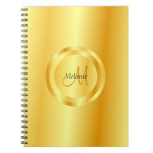 Elegant Modern Gold Sjabloon Monogram Notitieboek