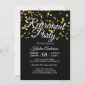 Elegant Modern Gold Sparkles Retirement Party Kaart (Voorkant)