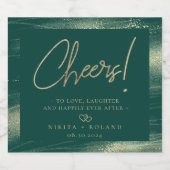 Elegant Modern Gold Specialized Green Sparkling Wijnetiket (Enkel label)