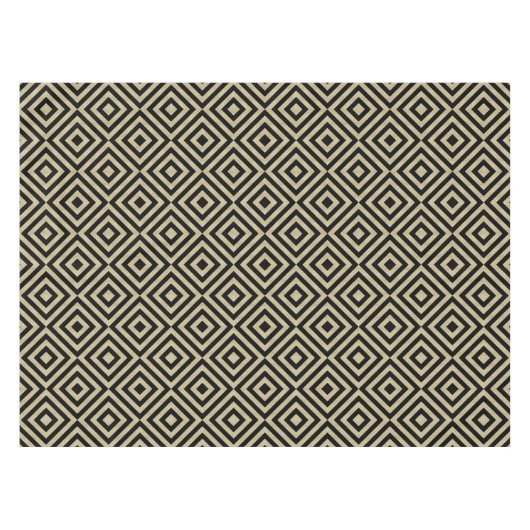 Elegant modern Gold Squares diamant Tiles Pattern Tafelkleed (Voorkant (Horizontaal))