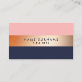 Elegant modern Gold Stripe Blue Visitekaartje