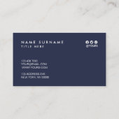 Elegant modern Gold Stripe Blue Visitekaartje (Achterkant)