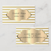 Elegant modern Gold Stripe, Gold Lijst Visitekaartje (Voorkant / Achterkant)