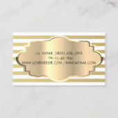 Elegant modern Gold Stripe, Gold Lijst Visitekaartje (Achterkant)