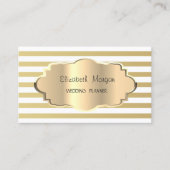 Elegant modern Gold Stripe, Gold Lijst Visitekaartje (Voorkant)