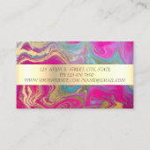 Elegant Modern Gold Stripe Lotus Colorful Marble Visitekaartje (Achterkant)