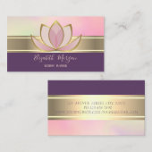 Elegant Modern Gold Stripe Lotus Zen Visitekaartje (Voorkant / Achterkant)