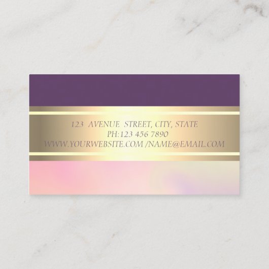 Elegant Modern Gold Stripe Lotus Zen Visitekaartje (Achterkant)