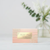 Elegant Modern, Gold Stripes, kant Visitekaartje (Staand voorkant)