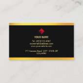 Elegant Modern Gold Stripes op zwart Visitekaartje (Achterkant)
