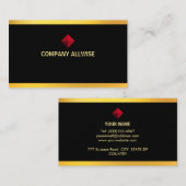 Elegant Modern Gold Stripes op zwart Visitekaartje (Voorkant / Achterkant)