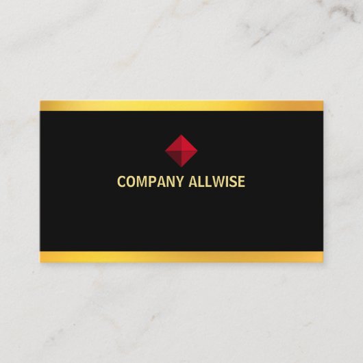 Elegant Modern Gold Stripes op zwart Visitekaartje (Voorkant)
