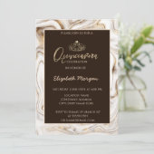 Elegant Modern Gold Tiara, bruin marmer Kaart (Staand voorkant)