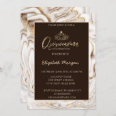 Elegant Modern Gold Tiara, bruin marmer Kaart (Voorkant / Achterkant)