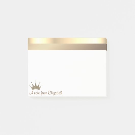 Elegant Modern Gold Tiara - Gepersonaliseerd Post-it® Notes (Voorkant)