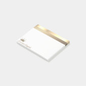 Elegant Modern Gold Tiara - Gepersonaliseerd Post-it® Notes (Schuin)