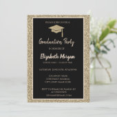 Elegant Modern Gold Tiara Glitter Graduation Cap Kaart (Staand voorkant)