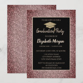 Elegant Modern Gold Tiara Red Glitter Afstudeerder Kaart (Voorkant / Achterkant)