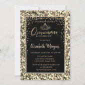 Elegant Modern Gold Tiara, Sequins Quinceanera Kaart (Voorkant)