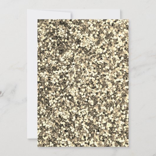 Elegant Modern Gold Tiara, Sequins Quinceanera Kaart (Achterkant)