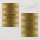 Elegant modern Gold Tones Stripes Pattern Visitekaartje (Voorkant / Achterkant)