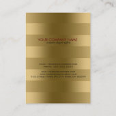 Elegant modern Gold Tones Stripes Pattern Visitekaartje (Achterkant)