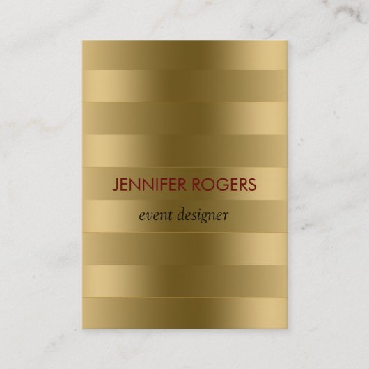 Elegant modern Gold Tones Stripes Pattern Visitekaartje (Voorkant)