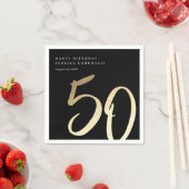 Elegant modern Gold Type 50e verjaardag Servet (Insitu)