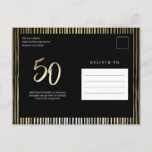 Elegant modern Gold Type 50e verjaardag Uitnodiging Briefkaart (Achterkant)