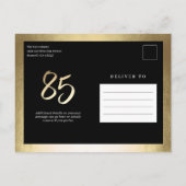 Elegant modern Gold Type 85e verjaardag Uitnodiging Briefkaart (Achterkant)