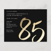 Elegant modern Gold Type 85e verjaardag Uitnodiging Briefkaart (Voorkant)