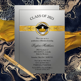 Elegant Modern Gold University Afstuderen nodigt u Kaart