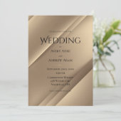 Elegant Modern Gold Wedding Uitnodiging (Staand voorkant)