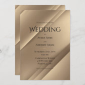 Elegant Modern Gold Wedding Uitnodiging (Voorkant / Achterkant)