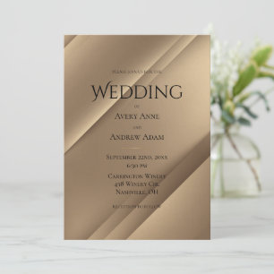 Elegant Modern Gold Wedding Uitnodiging