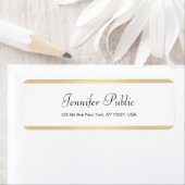 Elegant modern Gold White Chic Hand Script Simple Etiket (Insitu)