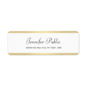 Elegant modern Gold White Chic Hand Script Simple Etiket (Voorkant)