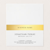 Elegant Modern Gold White Eenvoudige Sjabloon gevo Visitekaartje (Buitenkant ongevouwen)