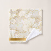 Elegant modern Gold White Floral Line Collectie Bad Handdoek (Wasdoekje)