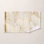 Elegant modern Gold White Floral Line Collectie Bad Handdoek (Handdoek)