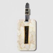 Elegant modern Gold White Floral Line Collectie Bagagelabel (Voorkant (verticaal))